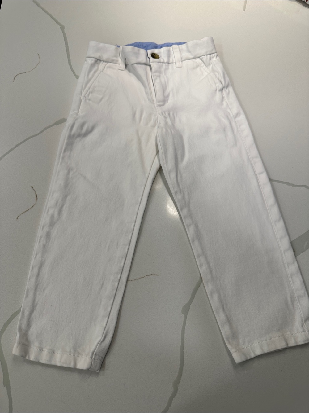 Janie and Jack boys white chino pants size 3 🤍